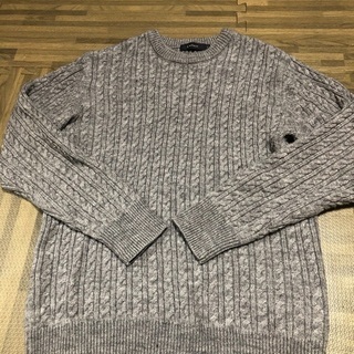 RAGEBLUE グレーケーブル編みニット★Lサイズ