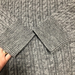 RAGEBLUE グレーケーブル編みニット★Lサイズの画像