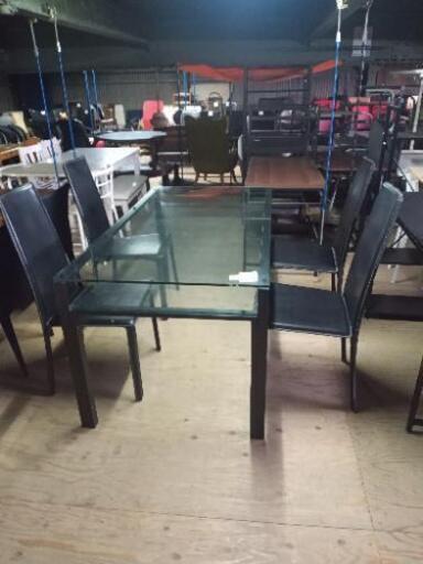 ガラステーブル5点セット