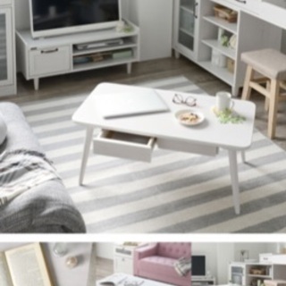 ローテーブル　ホワイト　収納付きの画像