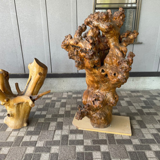 古木のオブジェ　古民家　和室　床の間　アート　インテリア　切株　...