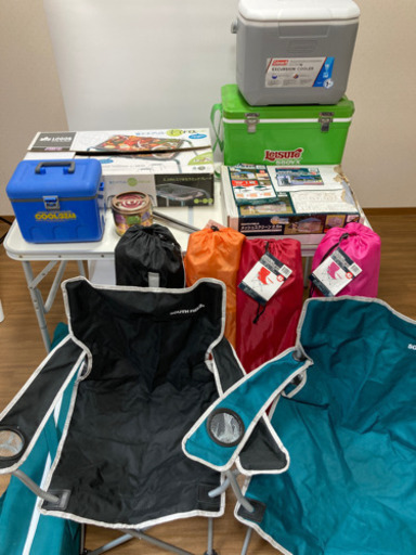 決まりました。お得♪キャンプ　バーベキュー　セット　クーラーボックス　タープ　チェア　たくさん　おまけ付