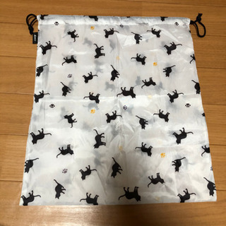 【きまりました】差し上げます！　ネコちゃん柄　巾着袋