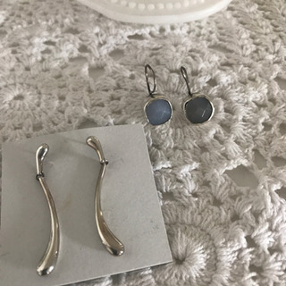 ①③ シルバー　ピアス2点セット