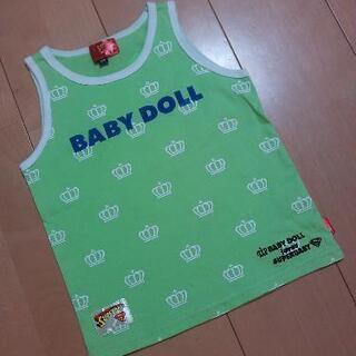 中古Ｓベビ総柄タンクトップ黄緑100ベビードールBABYDOLLベビドの画像