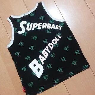 中古Ｓベビ総柄タンクトップ黒100ベビードールBABYDOLLベビド