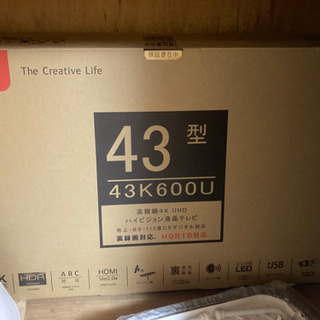 43インチ　テレビ　／ TCL 43K600Uの画像