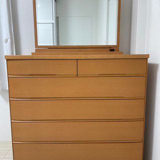 決まりました】桐製 府中家具 整理タンス(チェスト)・ミラー