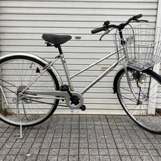 【中古自転車】26インチ変速なし　両立スタンド使用　シルバー　若...