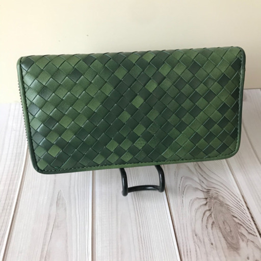 限定商品 イタリア製 希少ラムスキン本革編み込み 長財布 羊革 ハンドメイド