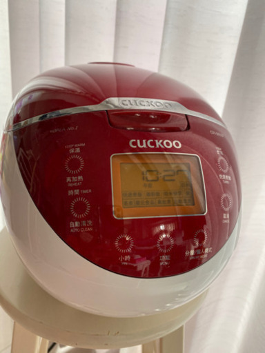 玄米も炊ける高圧炊飯器 Cuckoo CR-0655F 6 カップ電気炊飯器、110v 赤　台湾購入品　取扱説明書英語です