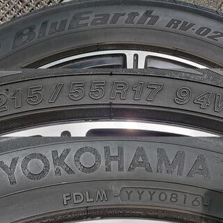 ブレスト　ユーロスポーツ レグルス-A１ アルミホイール 4本 セット 17×6.5J おまけのタイヤ 215/55R17 94V ヨコハマ ブルーアース RV-02 4本付きの画像