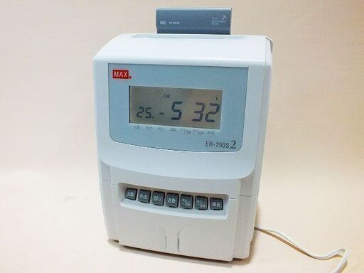 【苫小牧バナナ】MAX タイムレコーダー ER-250S2 オフィス機器 電波時計 出退勤管理 通電確認済み♪