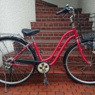 【中古自転車】27インチ6段変速付　チェーン、鍵新品❗️スペアキ...