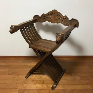 お洒落なアンティーク 折りたたみチェア サヴォナローラの画像