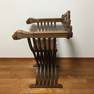 お洒落なアンティーク 折りたたみチェア サヴォナローラの画像
