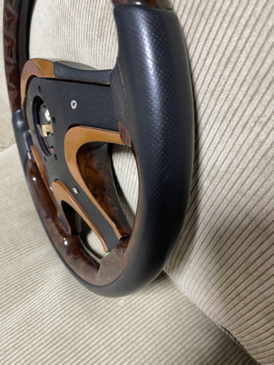 ファブレス　ステアリング　ブラウン　ウッドコンビ　