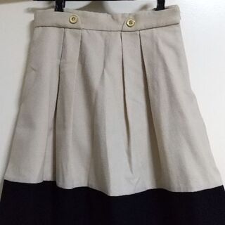 ひざ丈スカートM　ツートンカラー