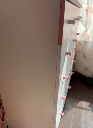 【急募】5段ワイドチェスト　白×ピンク　(助け合いカテゴリより移動)