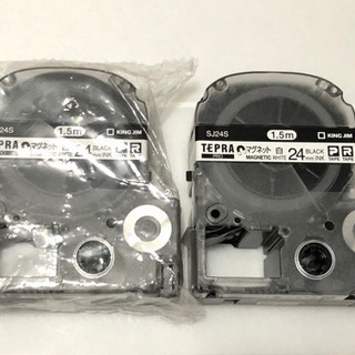 マグネット 24mm 白 テプラテープ 2個