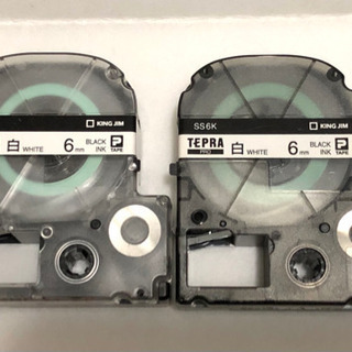 6mm 白 テプラテープ 2個