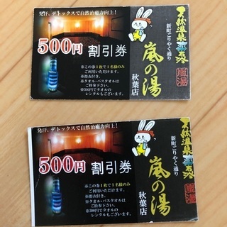 嵐の湯　秋葉店　2000円券×3の画像