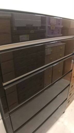 シギヤマ家具 アーバン調 6段 チェスト 大川家具 鏡面 エナメル 洋服 タンス