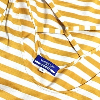 Burberry バーバリーブルーレーベル イエローボーダーストライプ M 38 キャミソール タンクトップの画像