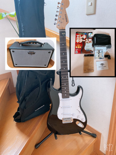 BUSKER'S  島村楽器 エレキギター ブラック アンプ付き