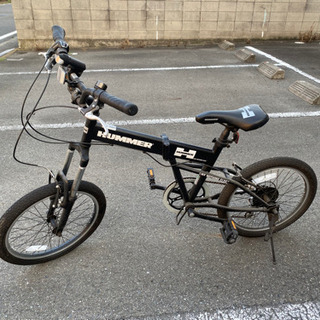ハマー折りたたみ自転車　ライト付き　HUMMER
