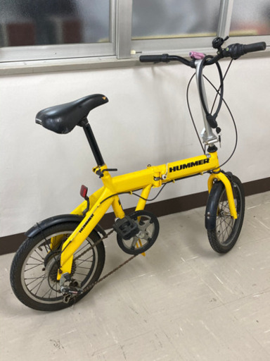 取引場所　南観音　A 2106-051 ハマー　折り畳み自転車　20インチ　マウンテンバイク　おしゃれ　かっこいい　防犯登録抹消済み　 ハマー HUMMER FDB206FAT-DISC 折り畳み自転車 マットブラック 6段変速 