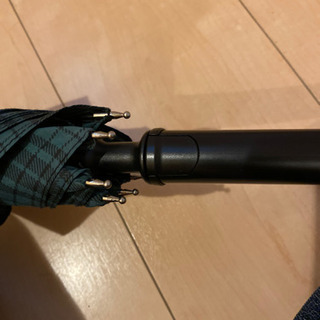 緑のチェック柄　傘　カサ　かさの画像