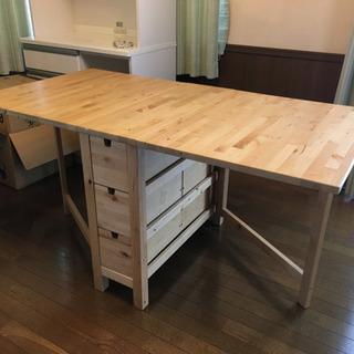 ダイニングテーブル　IKEA NORDEN ゲートレッグテーブル　中古の画像