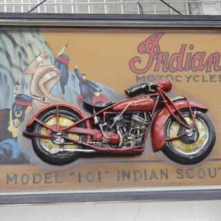 Indian Motocycles 木製 看板 アートパネル ア...
