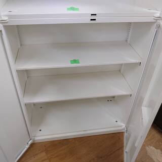 オカムラ　上下2枚扉書庫　レクトラインシリーズ　鍵×2本ずつ付【愛品倶楽部柏店】の画像