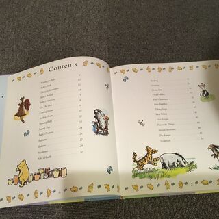 クマのプーさんの絵本のような新生児の成長記録張の画像