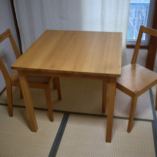 タモ材テーブル＆チェア（無印良品）