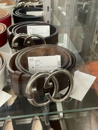 GUCCI グッチ　レザーベルト　メンズ　ブラウン