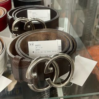 GUCCI グッチ　レザーベルト　メンズ　ブラウン