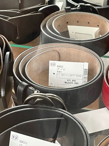 GUCCI　グッチ　レザーベルト　程度A 　ブラック