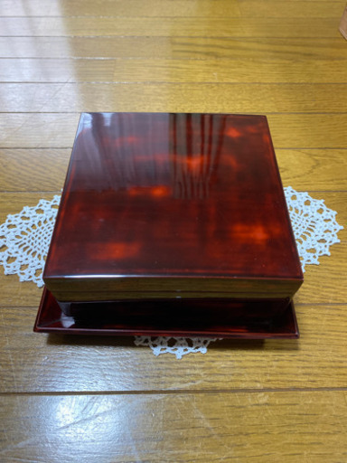 輪島塗　木製漆塗菓子器・四方盆　骨董　新品未使用　ヴィンテージ　【お引き取り予定決定済み】