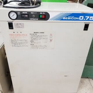 HITACHI 日立 22h運転のみ 小型圧縮機 BEBICON コンプレッサー PB-0.75PSC6 0.75kw 1馬力 100V 60Hz 動作良好 低騒音