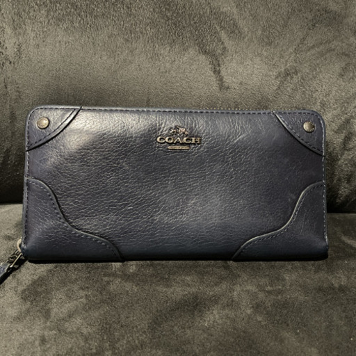 coach コーチ 長財布 ミッキーグレーンレザーアコーディオンスタッズ