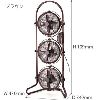 三連扇風機の画像