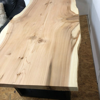 激安 高級 秋田杉 W197サイズ 無垢 一枚板ダイニングテーブル 近場配送無料☆の画像