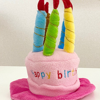 犬　猫　ペット　帽子　バースデーハット　happy birthdayの画像