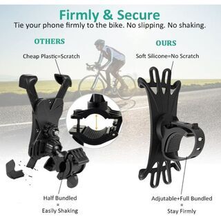 【新品・未使用】 自転車 スマホホルダー 360°回転可能 シリコン バイクの画像