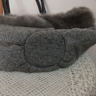 あげます！ファー付きツィード トートバッグの画像