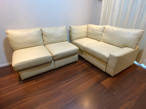 ディノス　収納付きレザーソファー