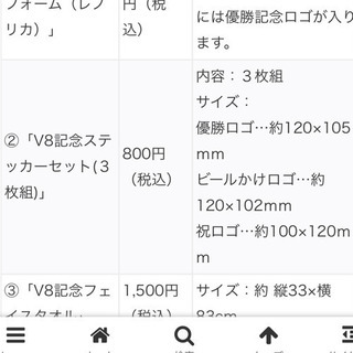 広島東洋カープ V8記念ステッカーセット (３枚組 )の画像